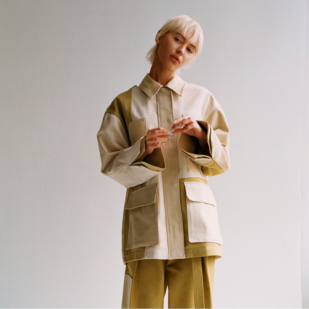 Zara gabardine patchwork jacket